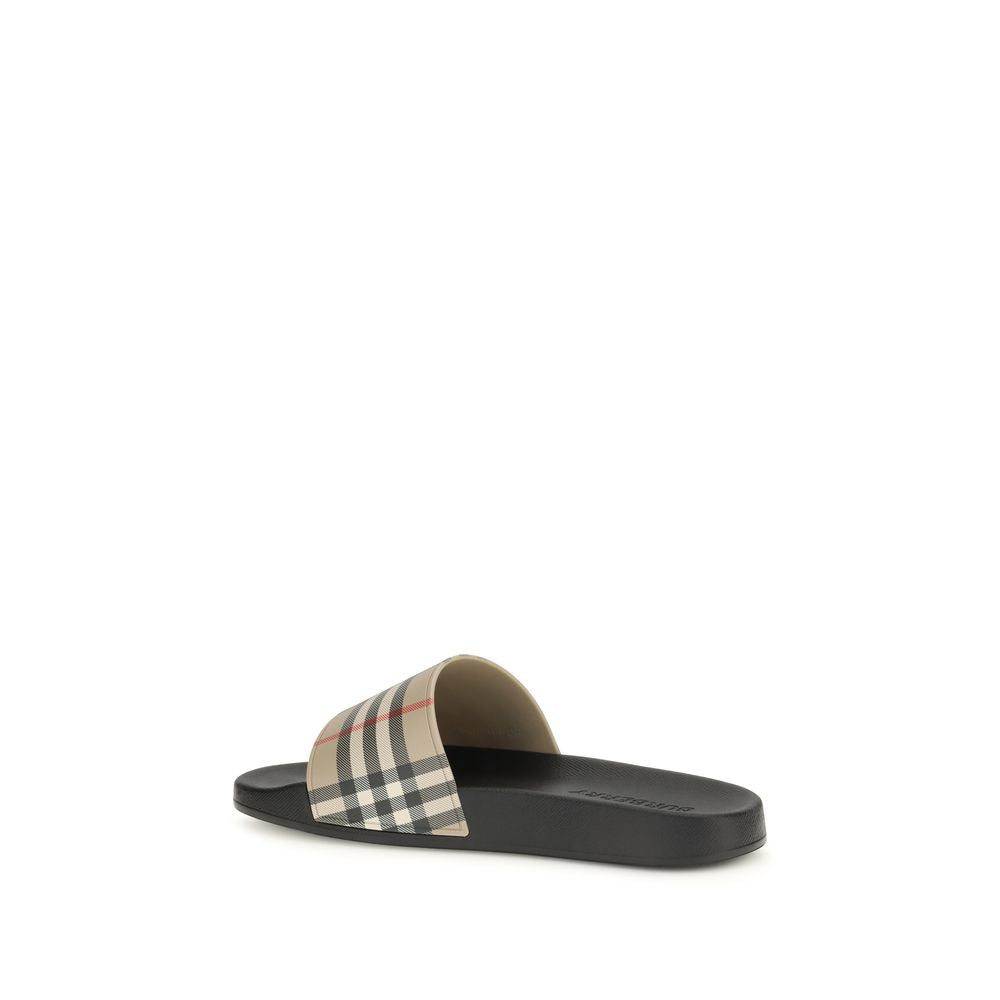 Burberry Schwarze Gummipantoletten-3