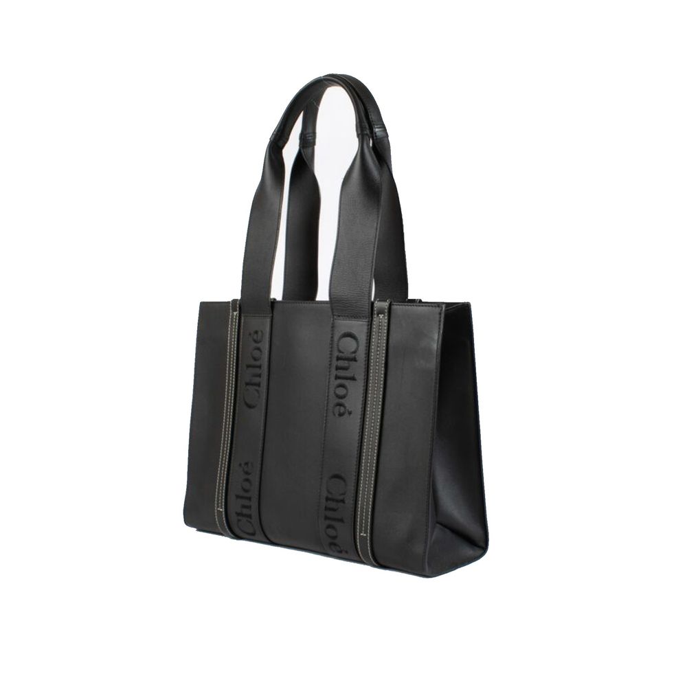 Chloé Schwarze Leder-Tote-Bag-2