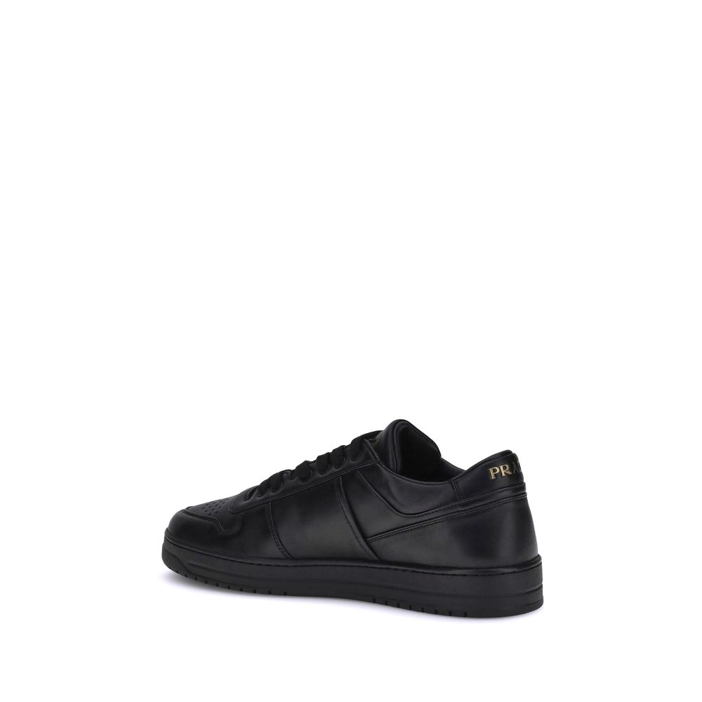Prada Schwarze Bos Taurus Kalbsleder Low-Top-Sneaker-3