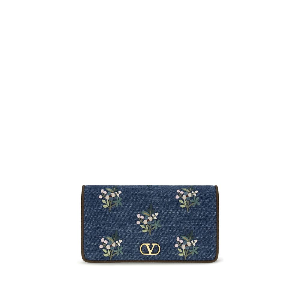 Valentino Garavani Blaue Baumwoll-Umhängetasche-1