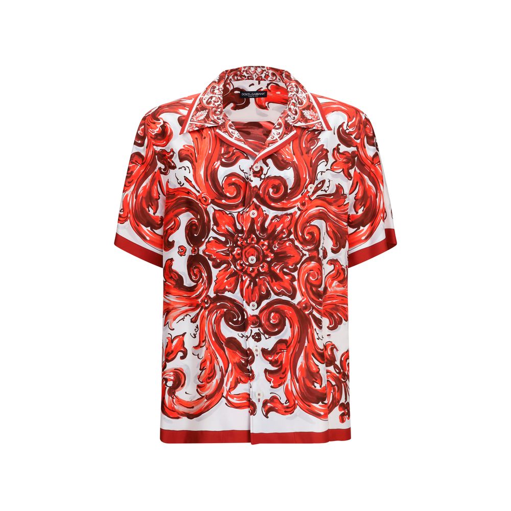 Dolce & Gabbana Mehrfarbiges Seidenhemd mit Muster-1
