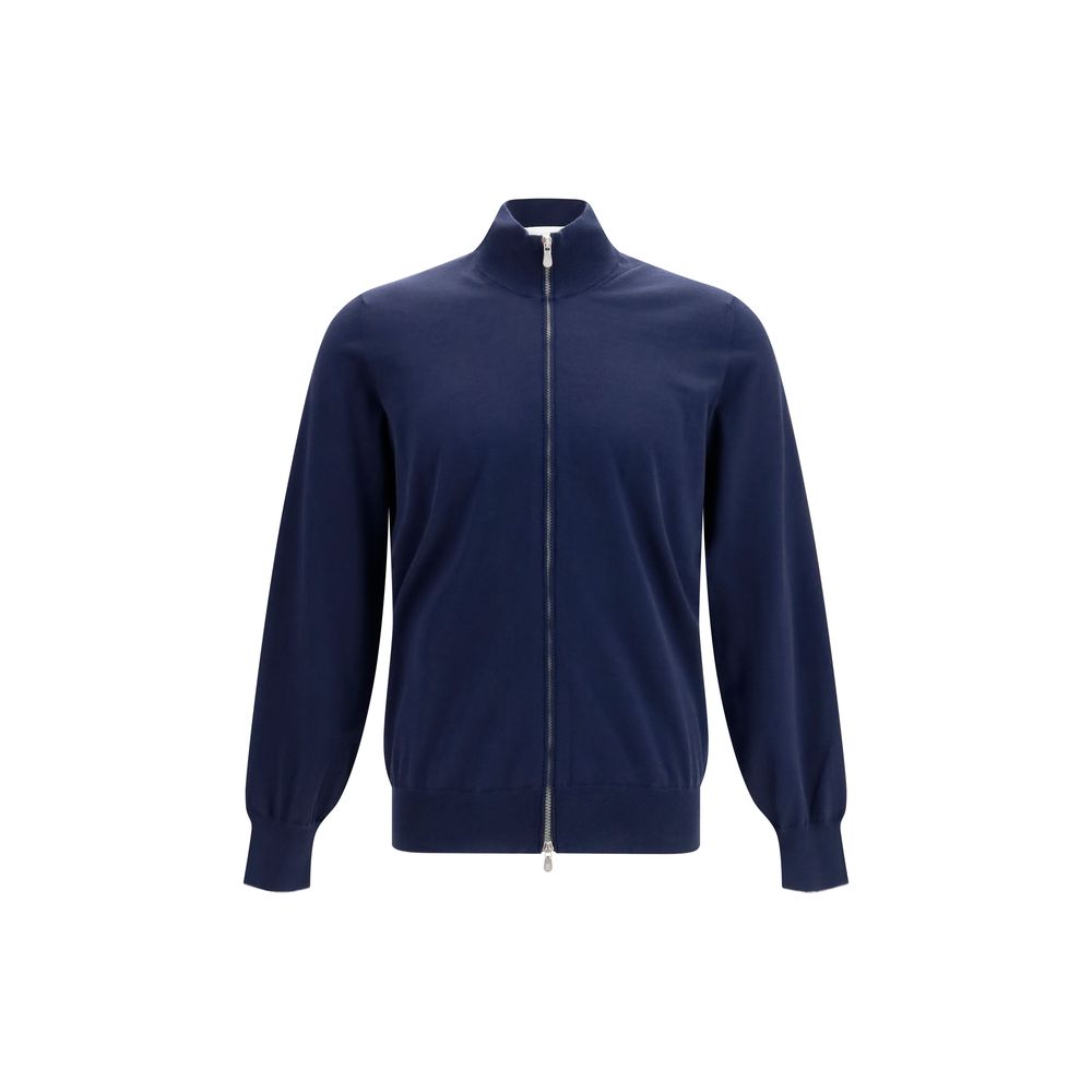 Brunello Cucinelli Blauer Baumwollcardigan-1