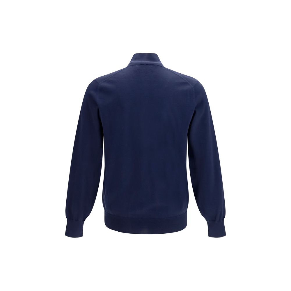 Brunello Cucinelli Blauer Baumwollcardigan-2
