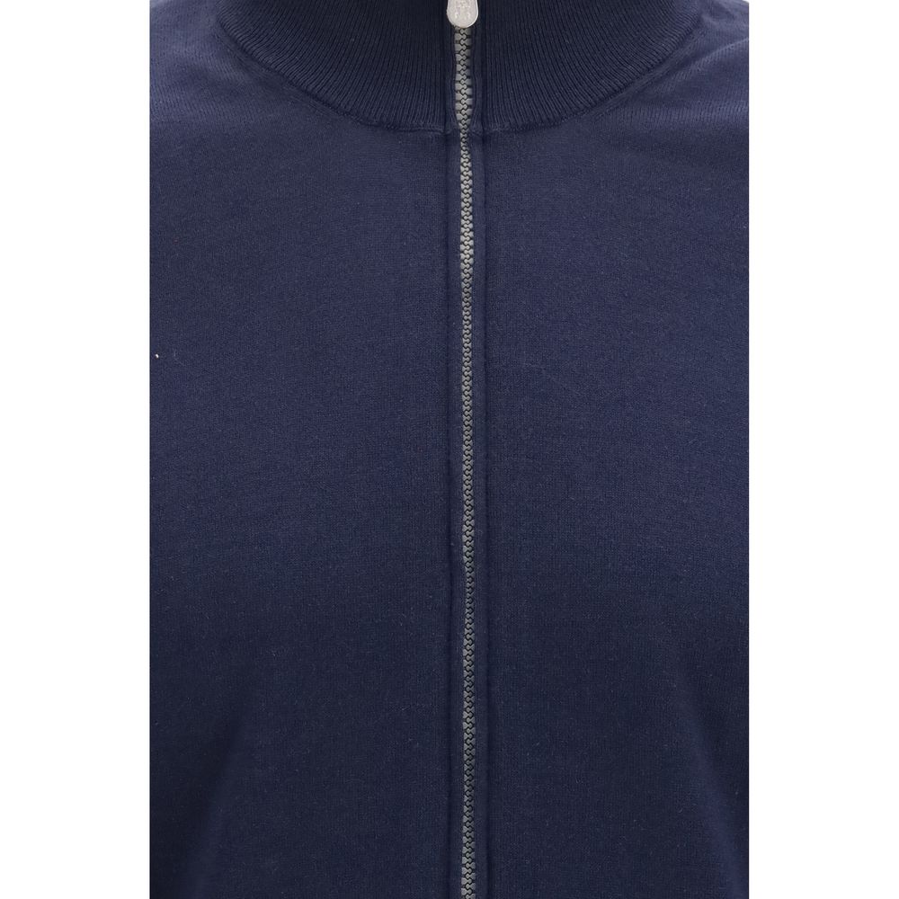 Brunello Cucinelli Blauer Baumwollcardigan-3
