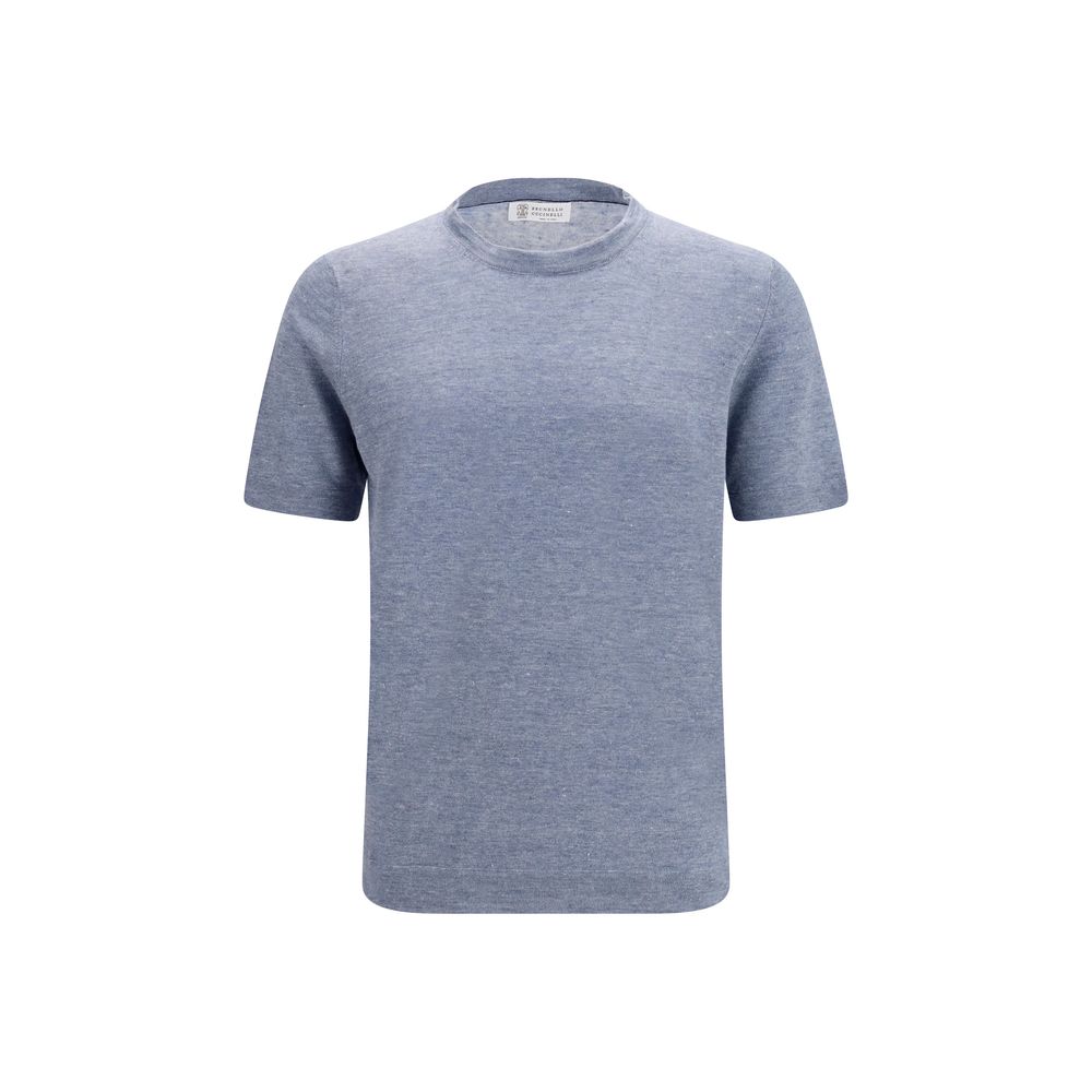 Brunello Cucinelli Blue Linen Sweatshirt-1