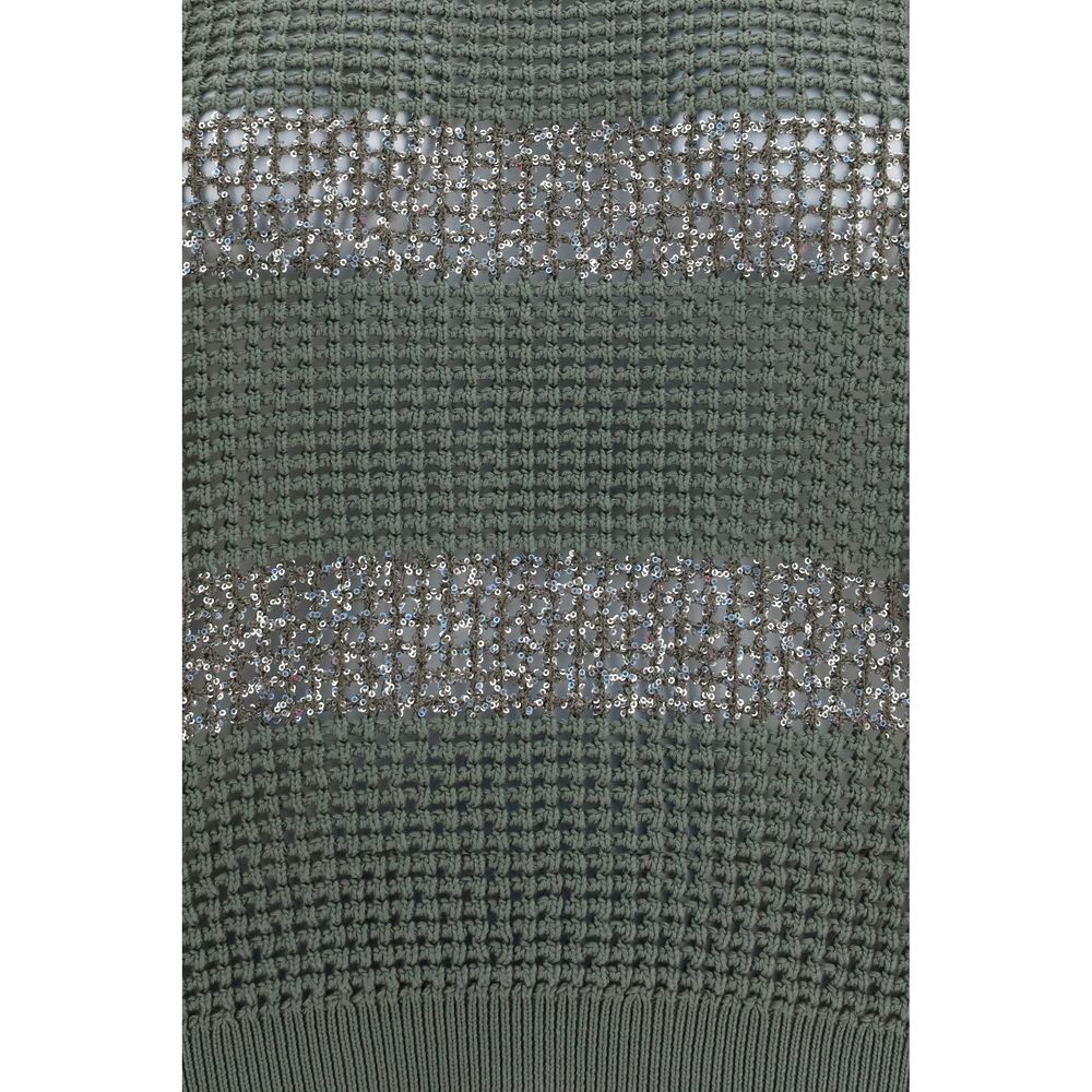 Brunello Cucinelli Zweifarbiger Baumwollpullover-3