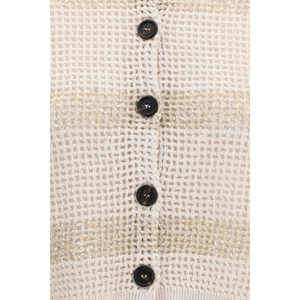 Brunello Cucinelli Beige Cotton Cardigan-3