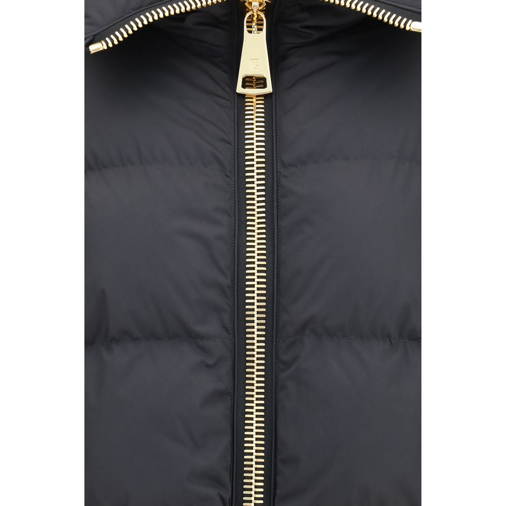 Balmain Schwarze Viskose-Jacke in voller Länge-3