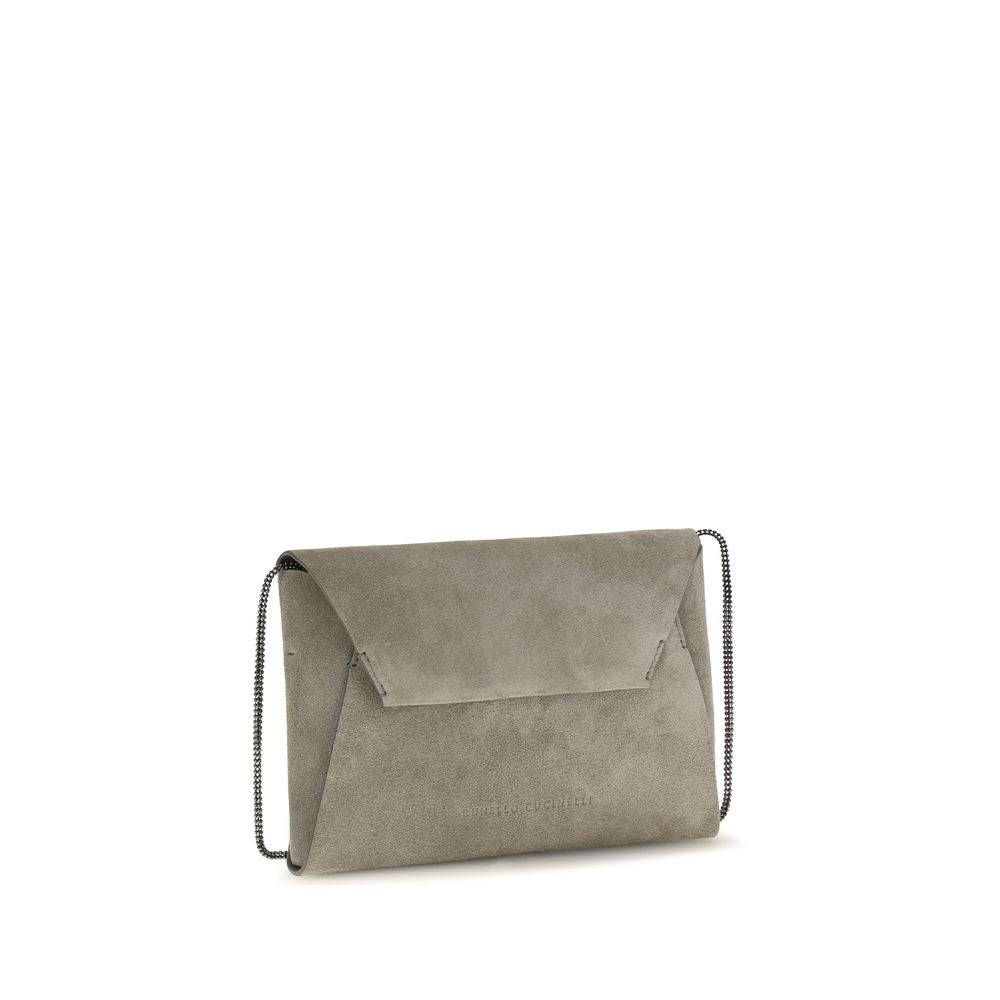 Brunello Cucinelli Grey Bos Taurus Calfskin Shoulder Bag-2