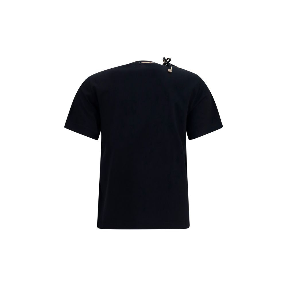 Burberry Schwarzes Baumwoll-T-Shirt-2