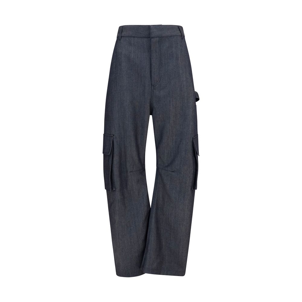 Balenciaga Blaue Oves Aries Cargo-Hose aus Wolle-1