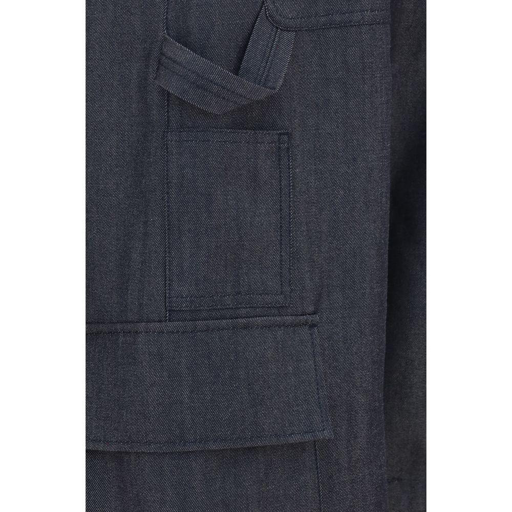 Balenciaga Blaue Oves Aries Cargo-Hose aus Wolle-3
