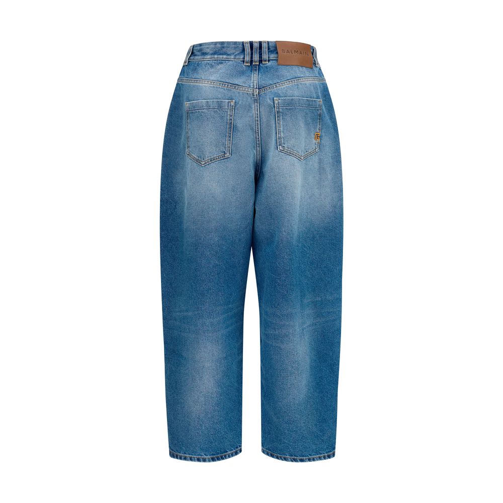 Balmain Blaue Baumwolljeans im Relaxed Fit-2