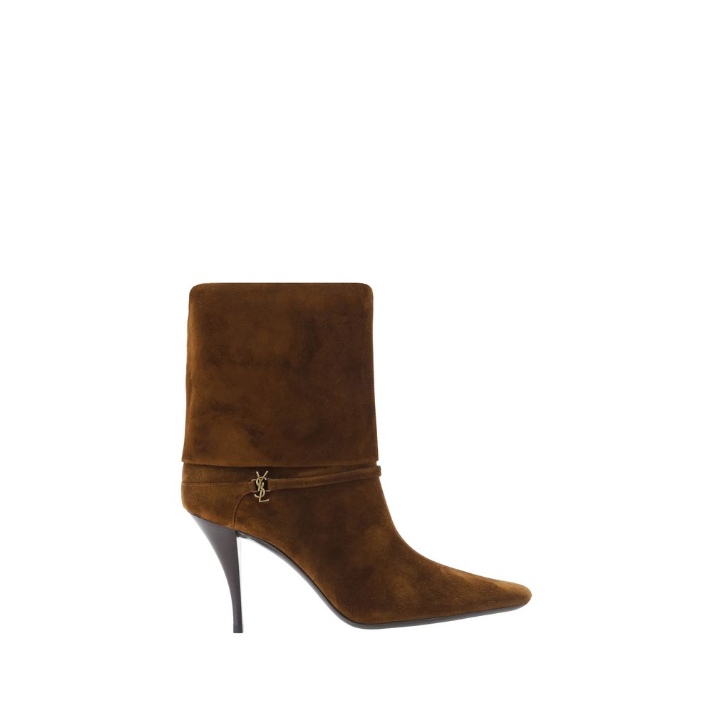 Saint Laurent Braune Ankle Boots aus Kalbsleder Bos Taurus-1