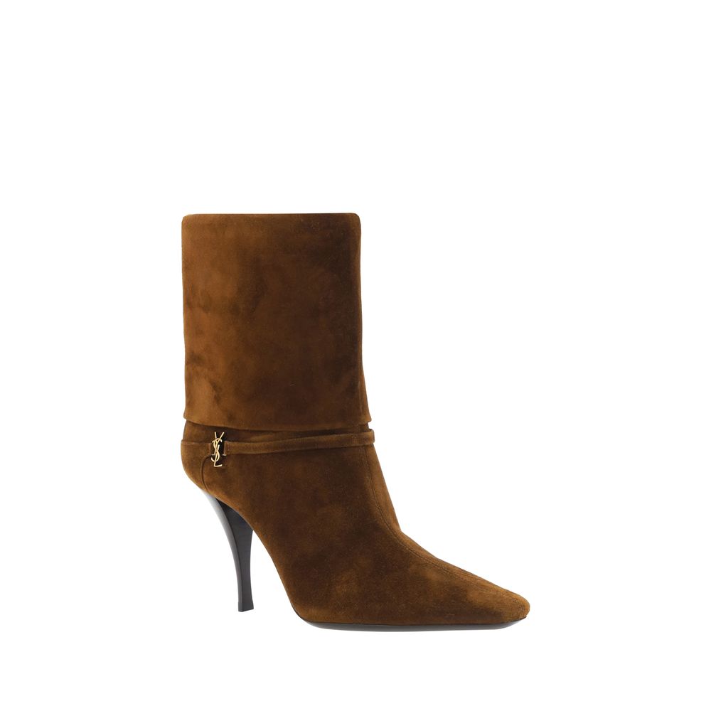 Saint Laurent Braune Ankle Boots aus Kalbsleder Bos Taurus-2