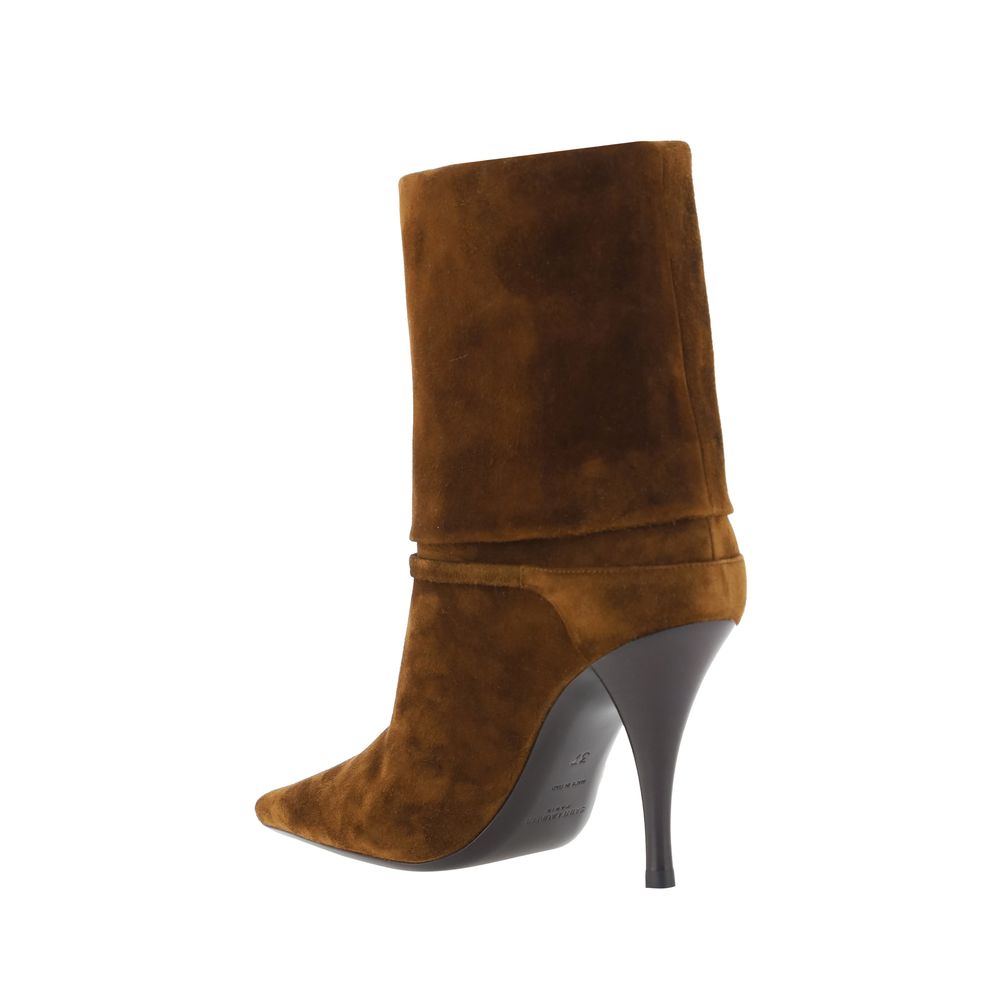Saint Laurent Braune Ankle Boots aus Kalbsleder Bos Taurus-3