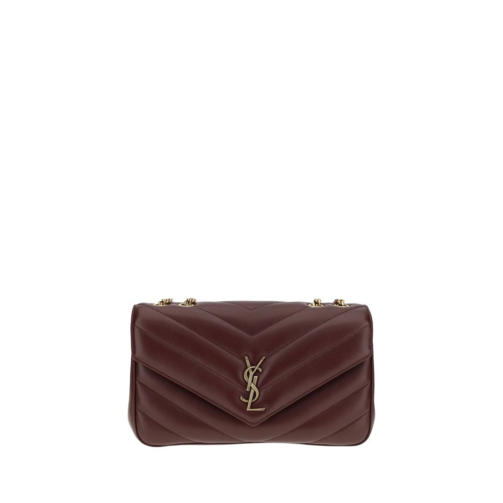Saint Laurent Schultertasche aus bordeauxrotem Lammleder Ovis Aries Aries-1