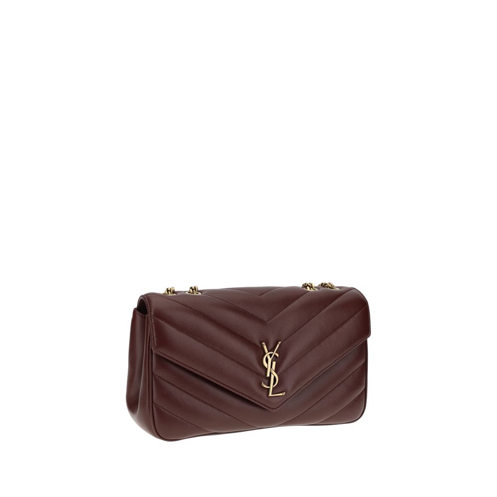 Saint Laurent Schultertasche aus bordeauxrotem Lammleder Ovis Aries Aries-2