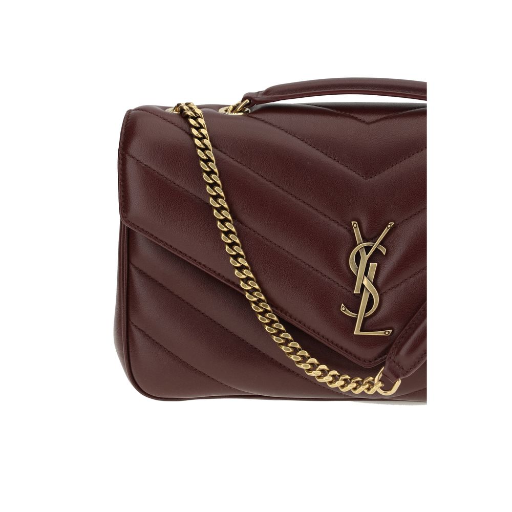 Saint Laurent Schultertasche aus bordeauxrotem Lammleder Ovis Aries Aries-4