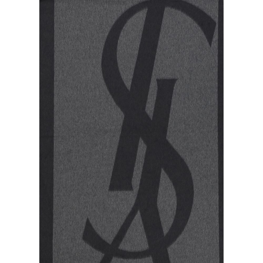 Saint Laurent Grauer Seidenschal-3