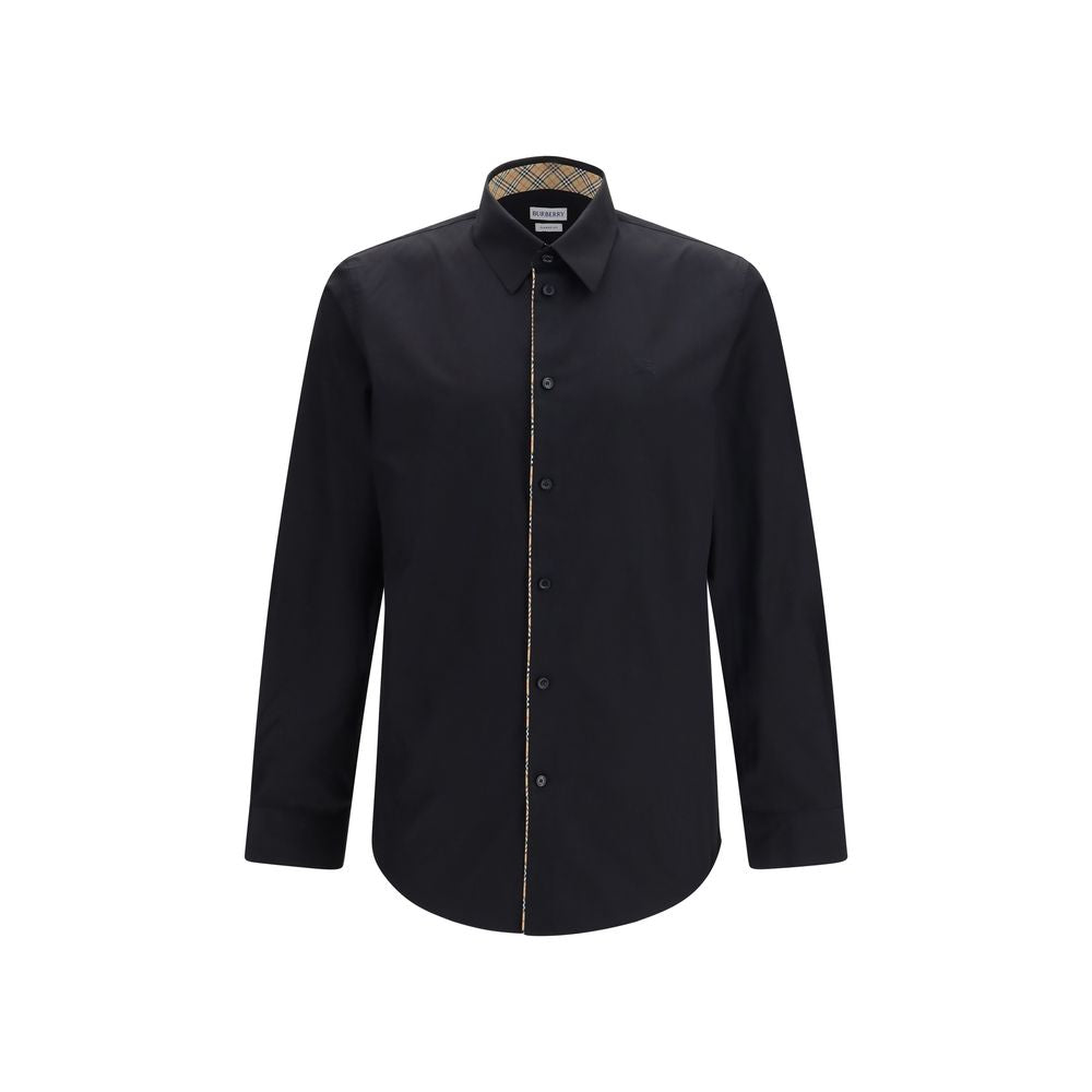 Burberry Schwarzes Baumwollhemd-1