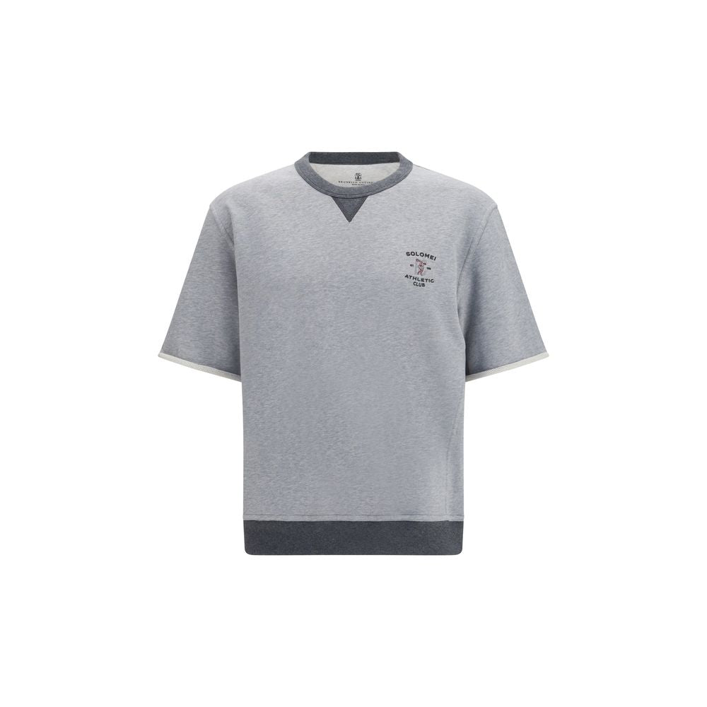 Brunello Cucinelli Grauer Baumwollpullover-1