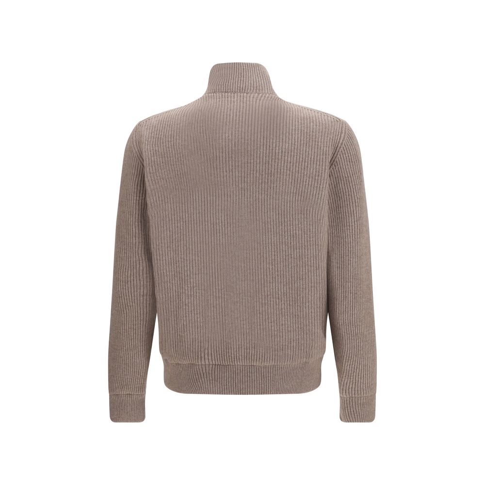 Brunello Cucinelli Beige Kalbsleder Bos Taurus Lederjacke-2