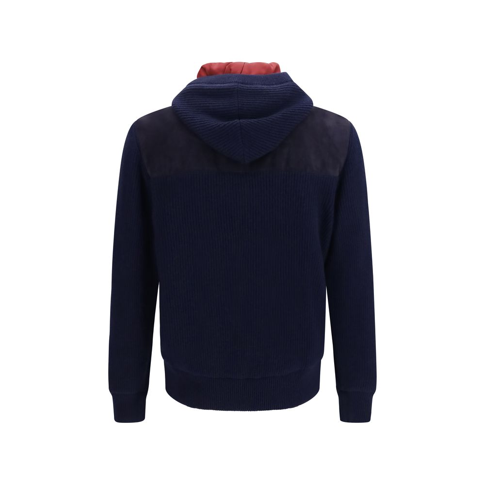 Brunello Cucinelli Blaue Jacke aus Wolle Oves Aries in voller Länge-2