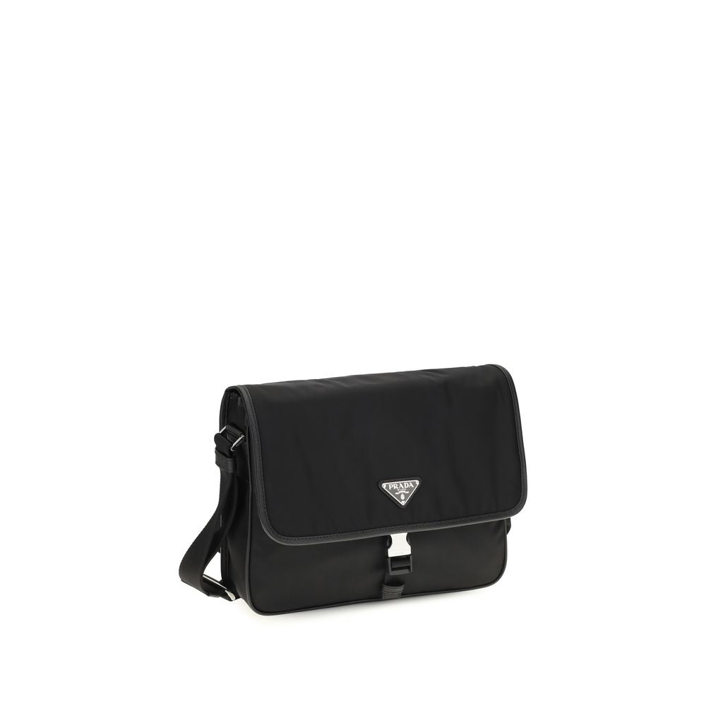 Prada Schwarze Schultertasche aus recyceltem Polyamid-2