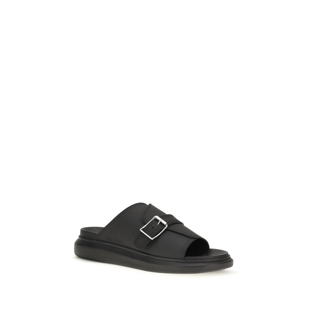 Alexander McQueen Black Bos Taurus Calf Leather Platform Sandals-2