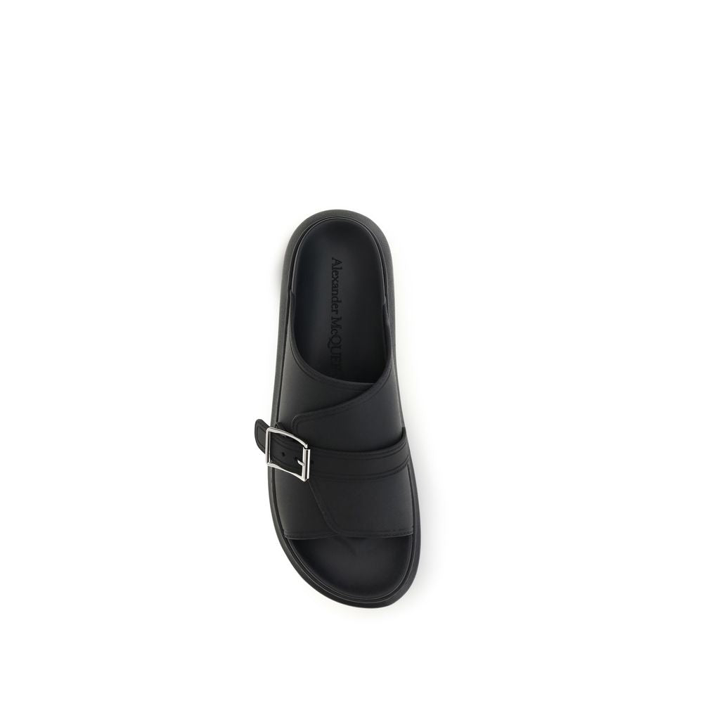 Alexander McQueen Black Bos Taurus Calf Leather Platform Sandals-4
