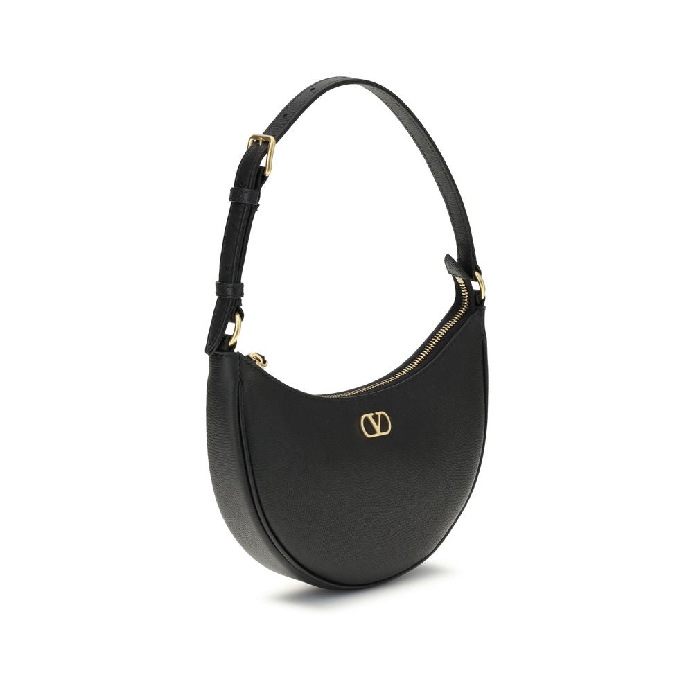 Valentino Garavani Schwarze Bos Taurus Kalbsleder Schultertasche-2