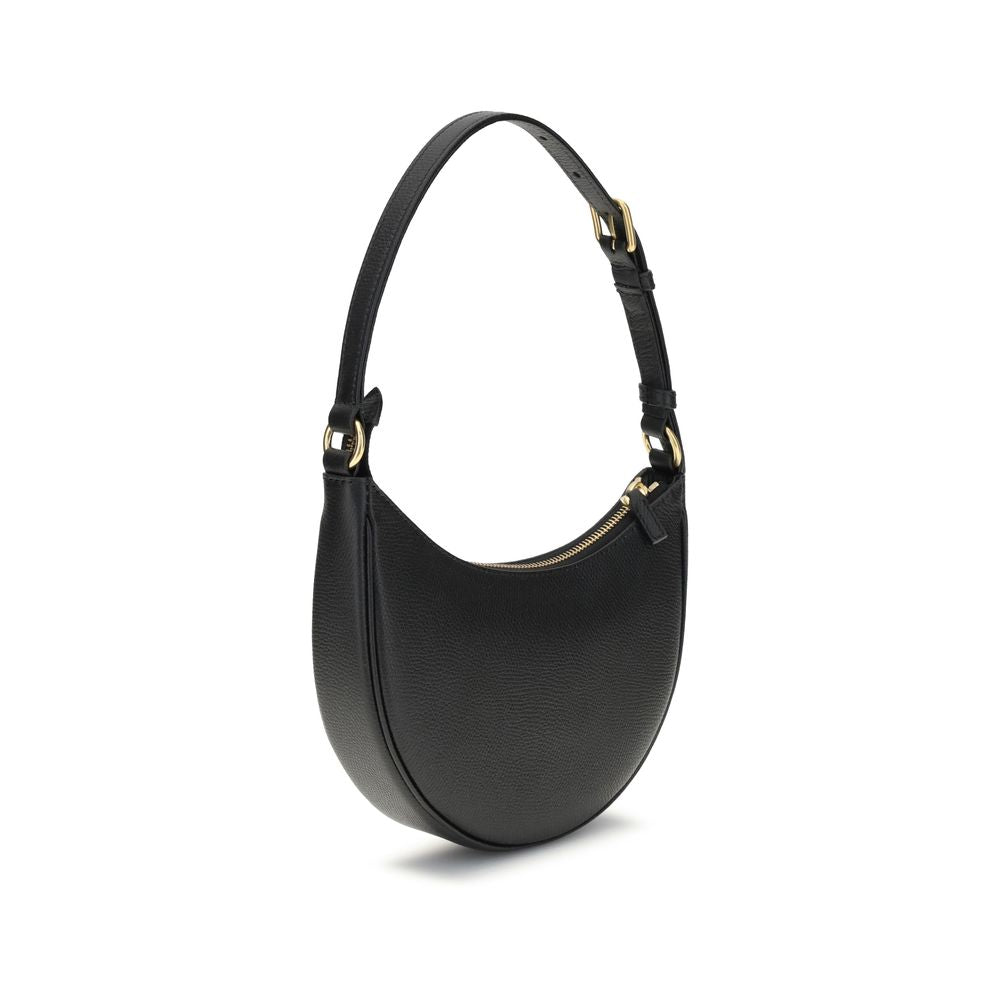Valentino Garavani Schwarze Bos Taurus Kalbsleder Schultertasche-3