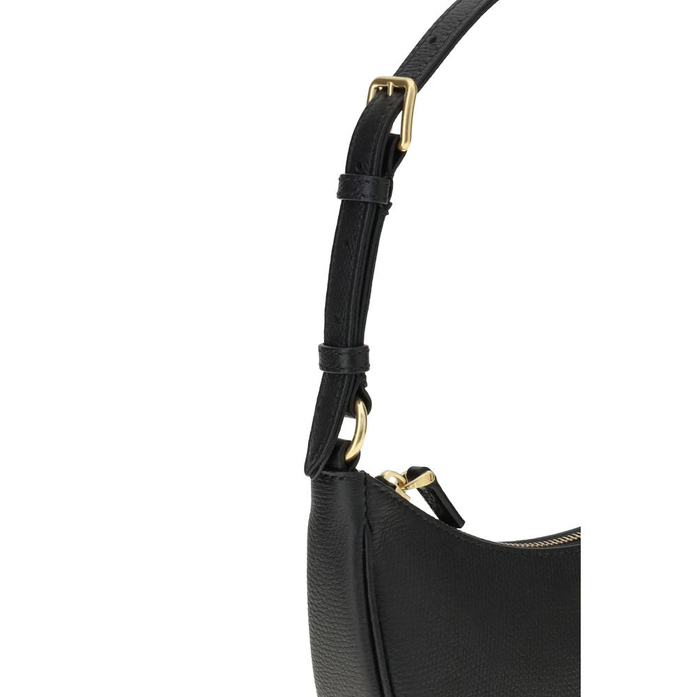 Valentino Garavani Schwarze Bos Taurus Kalbsleder Schultertasche-4