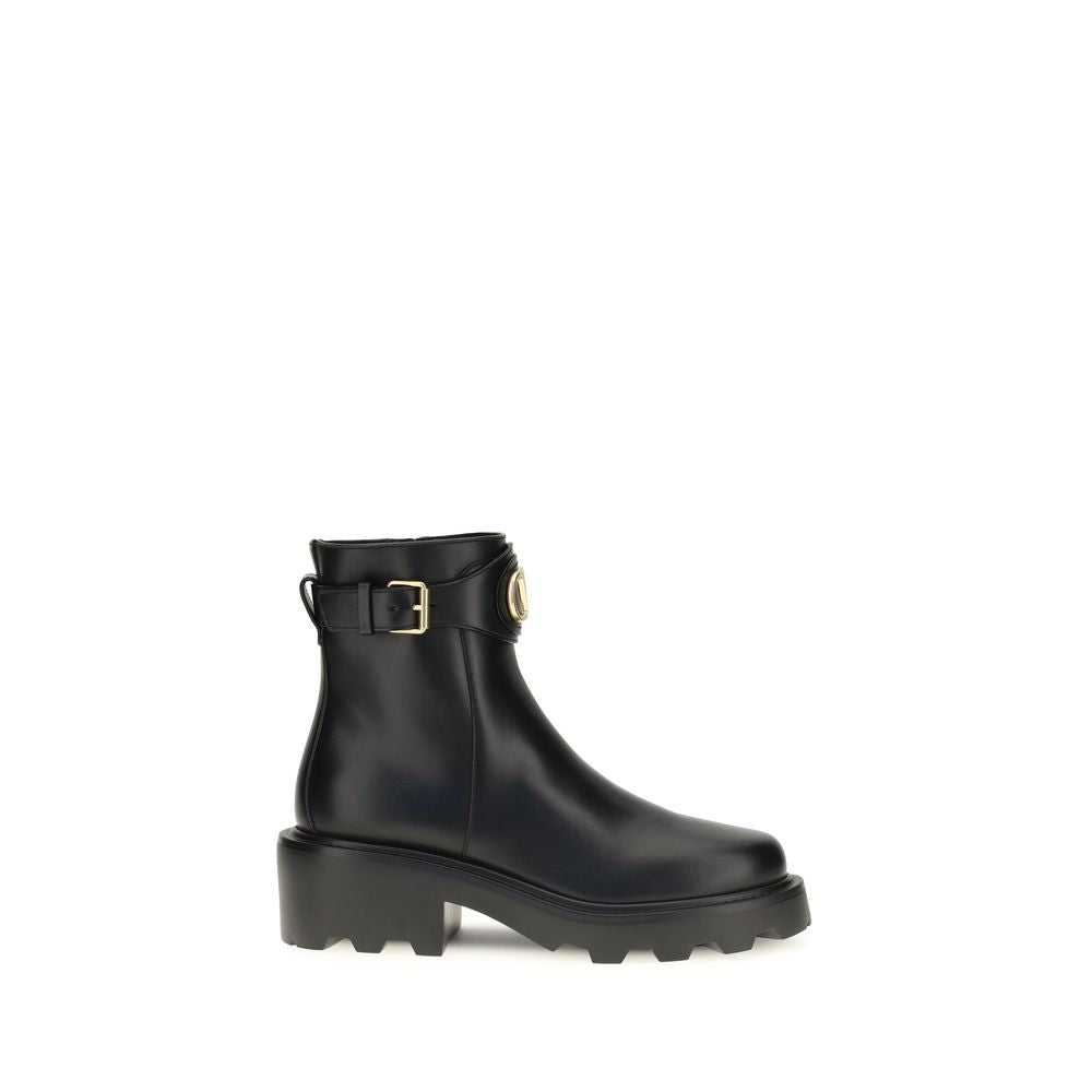 Valentino Garavani Schwarze Ankle Boots aus Kalbsleder Bos Taurus-1