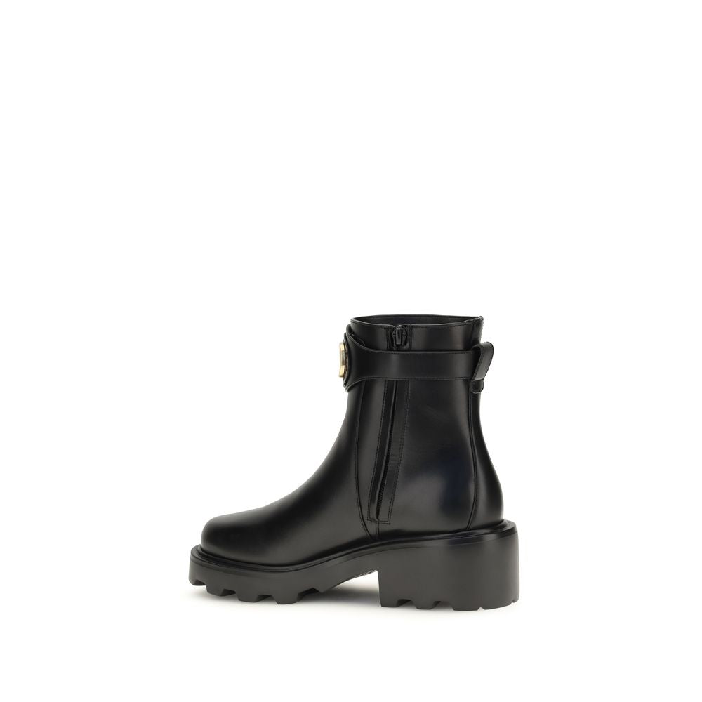 Valentino Garavani Schwarze Ankle Boots aus Kalbsleder Bos Taurus-3