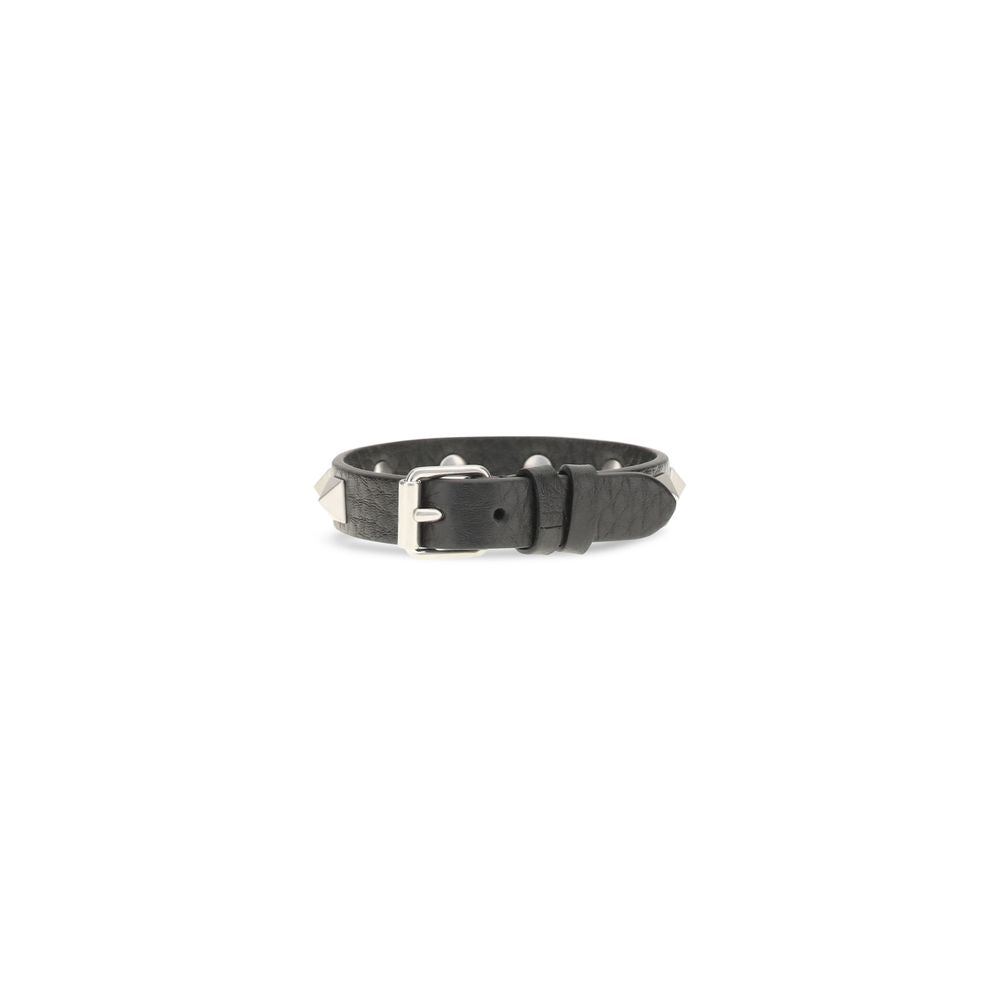 Valentino Garavani Schwarzes Kalbsleder-Armband Bos Taurus-2