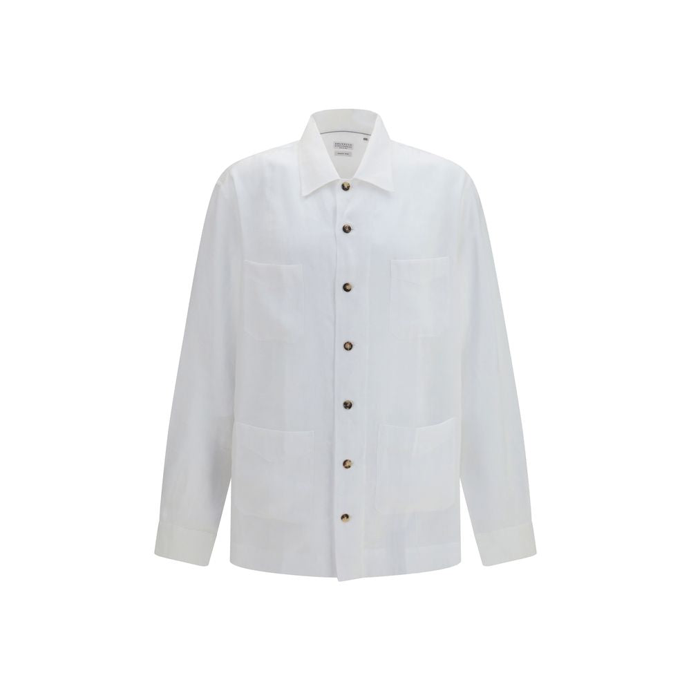 Brunello Cucinelli White Linen Shirt-1