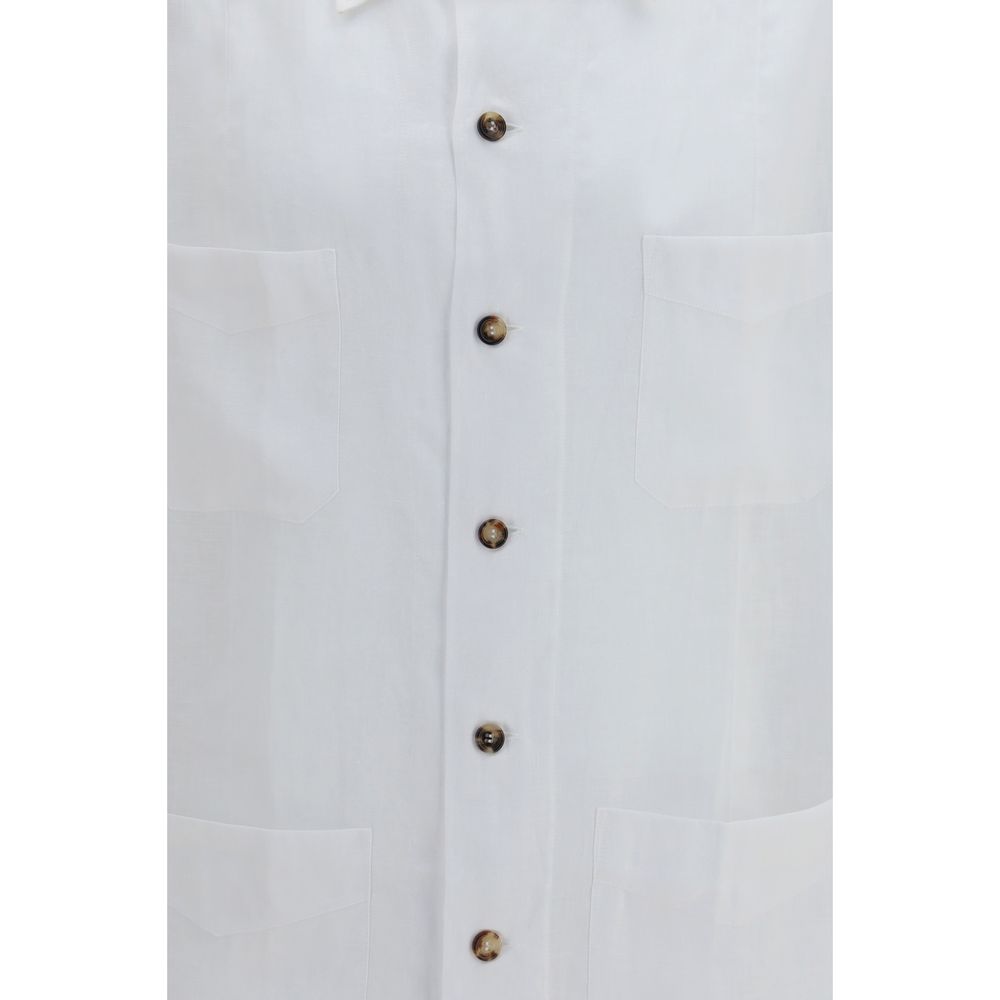 Brunello Cucinelli White Linen Shirt-3