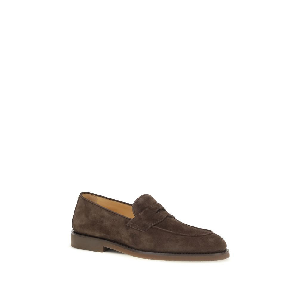 Brunello Cucinelli Braune Kalbsleder Bos Taurus Loafer zum Hineinschlüpfen-2