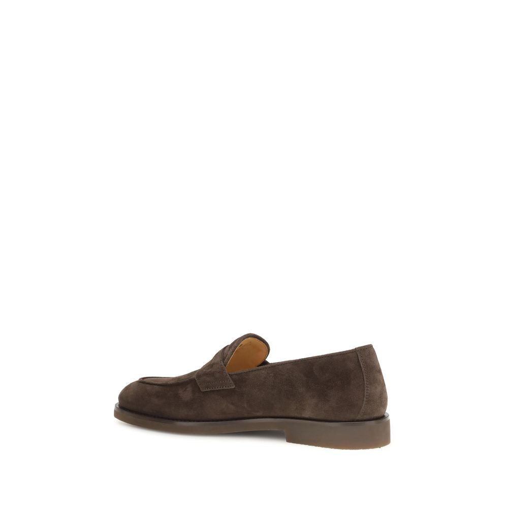 Brunello Cucinelli Braune Kalbsleder Bos Taurus Loafer zum Hineinschlüpfen-3