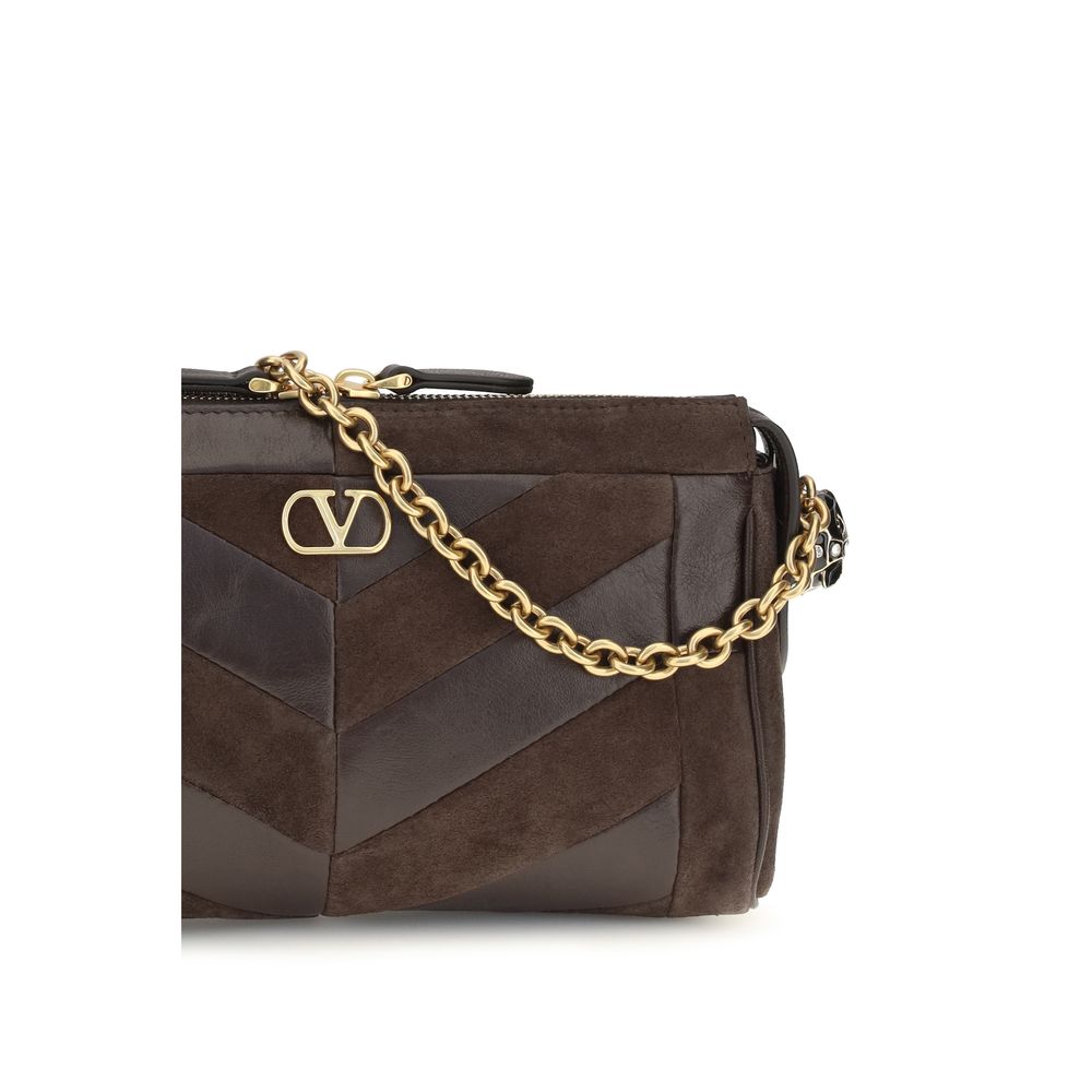 Valentino Garavani Brown Calfskin Bos Taurus Shoulder Bag-4