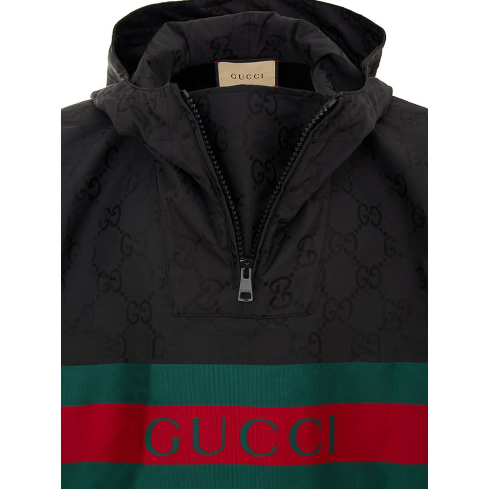 Gucci Schwarzer Trenchcoat aus Polyester-4