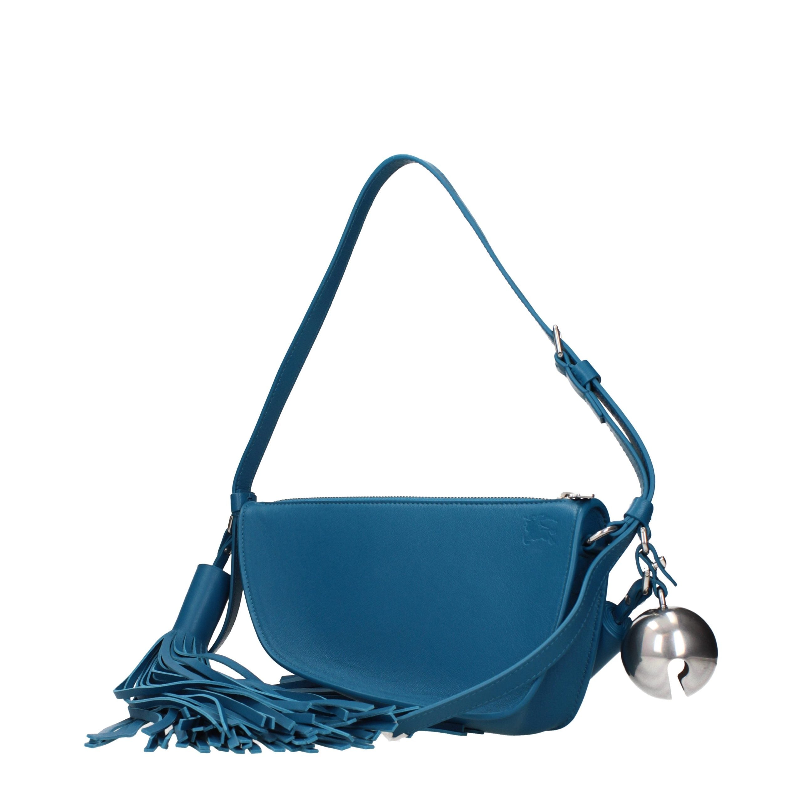 Burberry Schultertasche aus blauem Leder-2