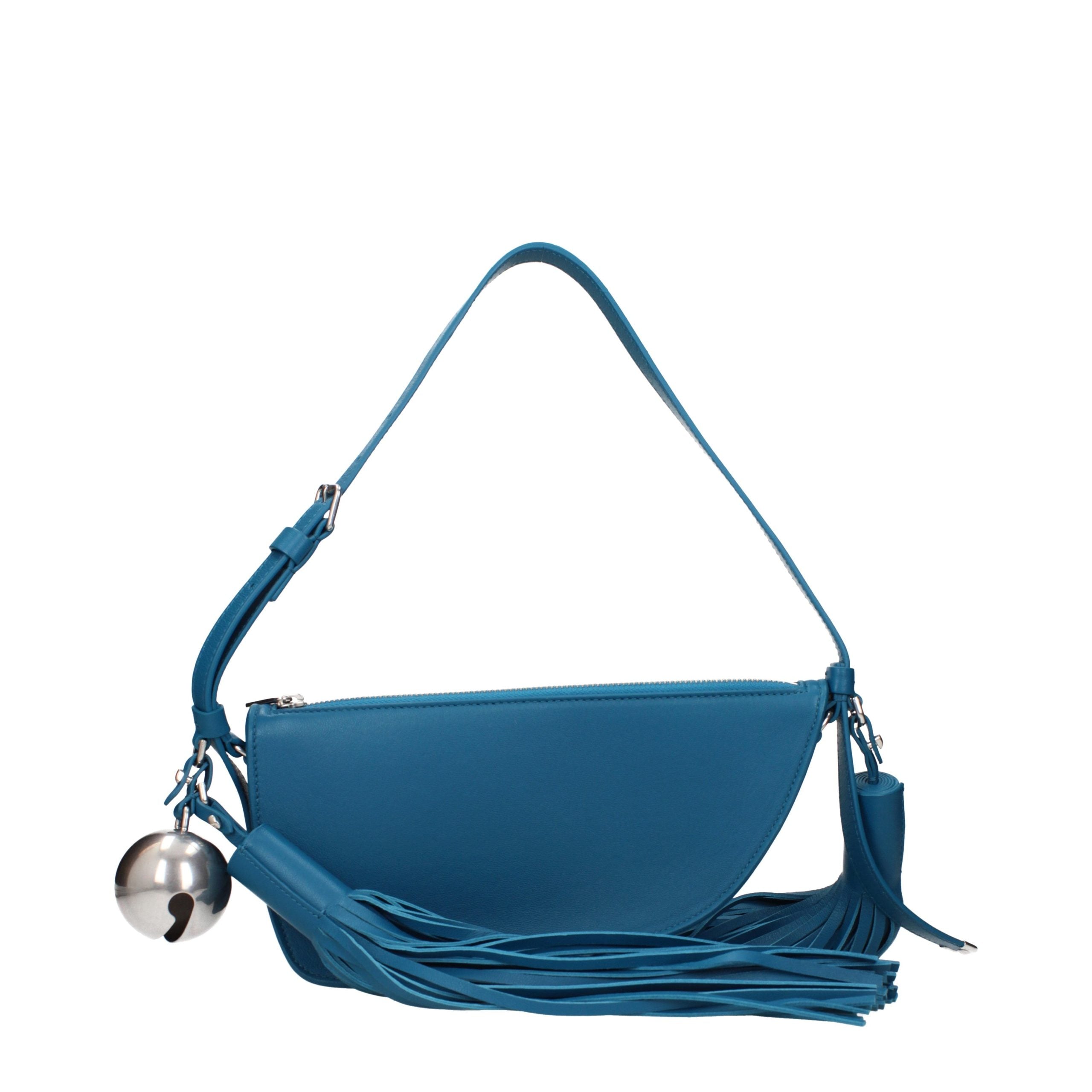 Burberry Schultertasche aus blauem Leder-3