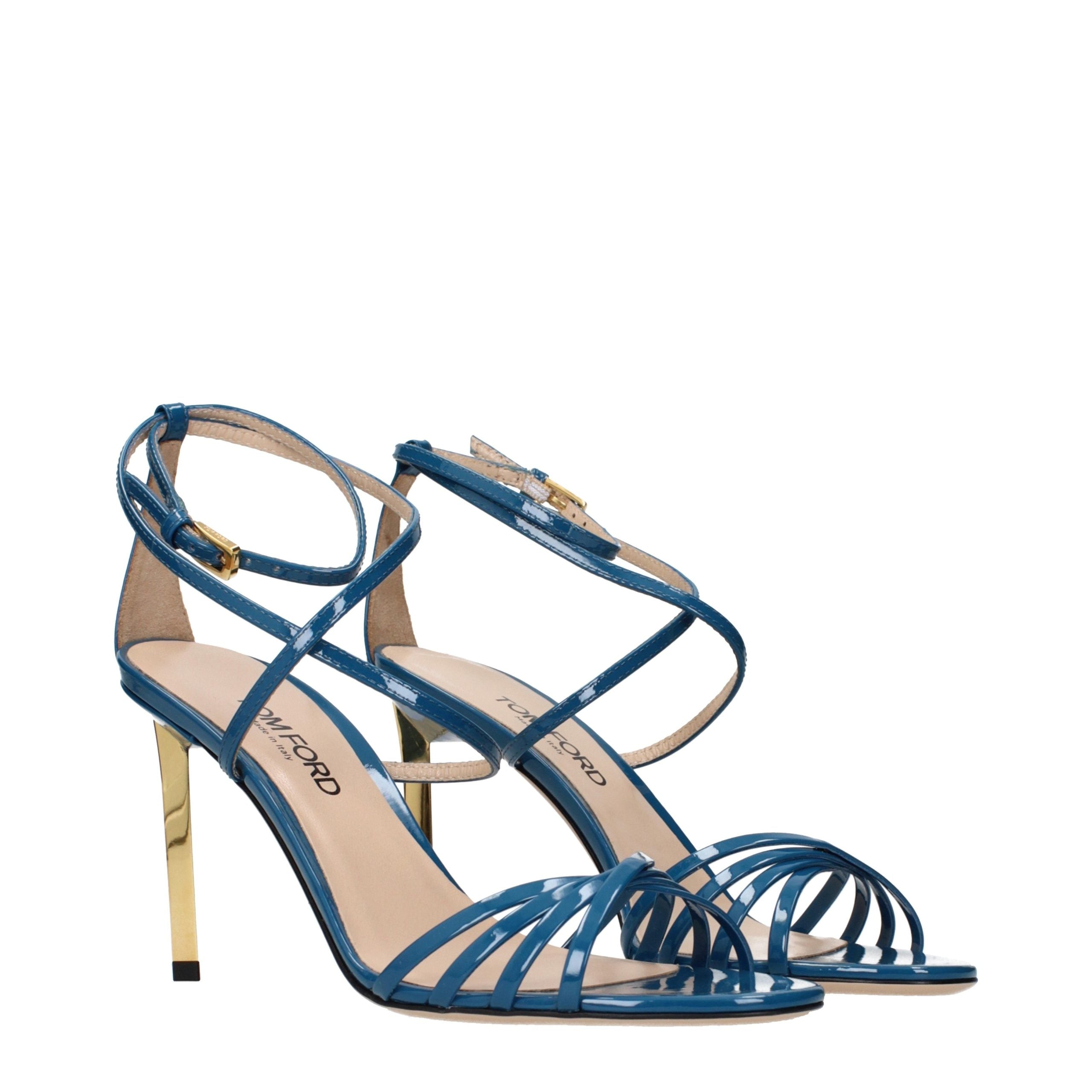 Tom Ford Blaue Sandalen mit Stiletto-Absatz aus Leder-2