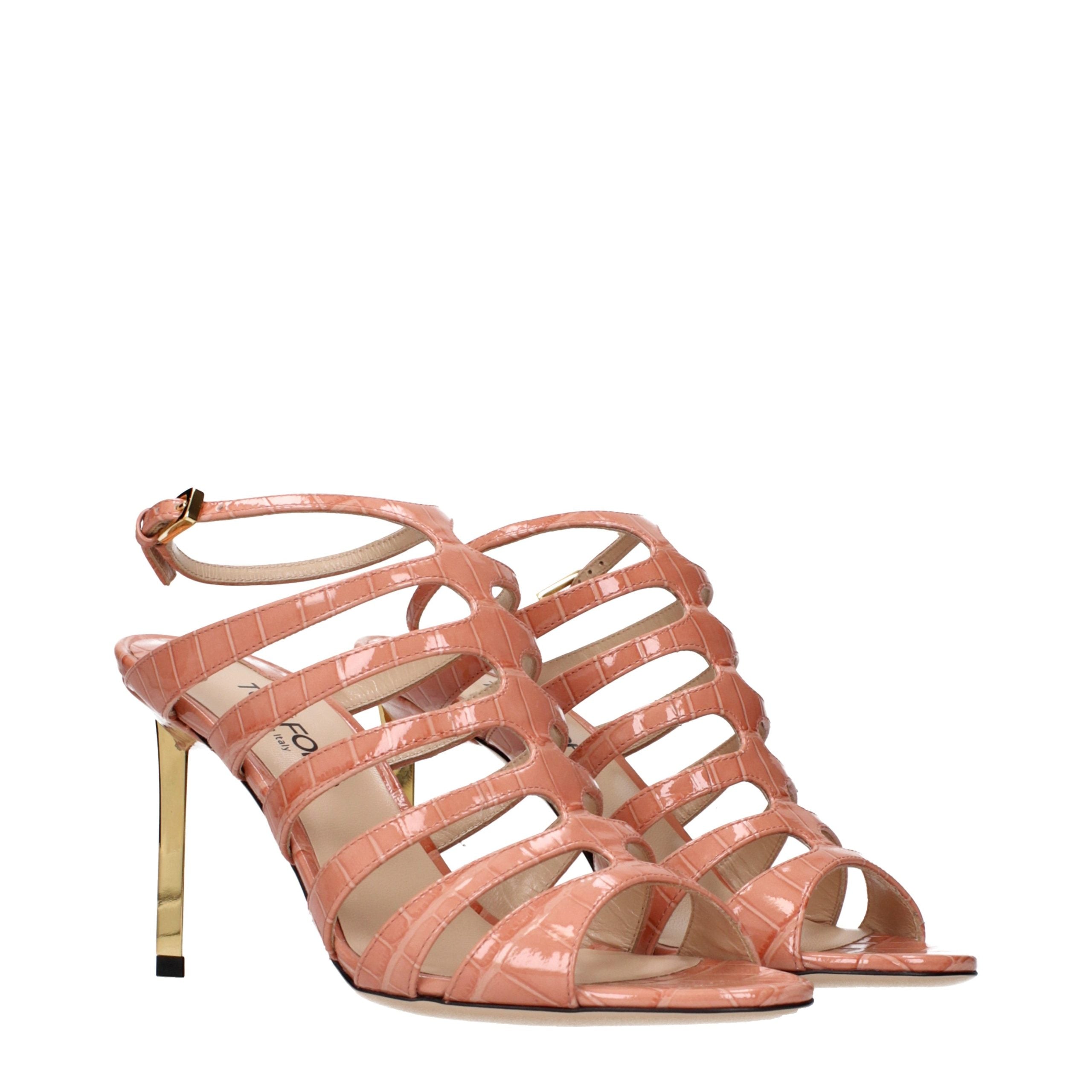 Tom Ford Pinkfarbene Sandalen mit Stilettoabsatz aus Leder-2