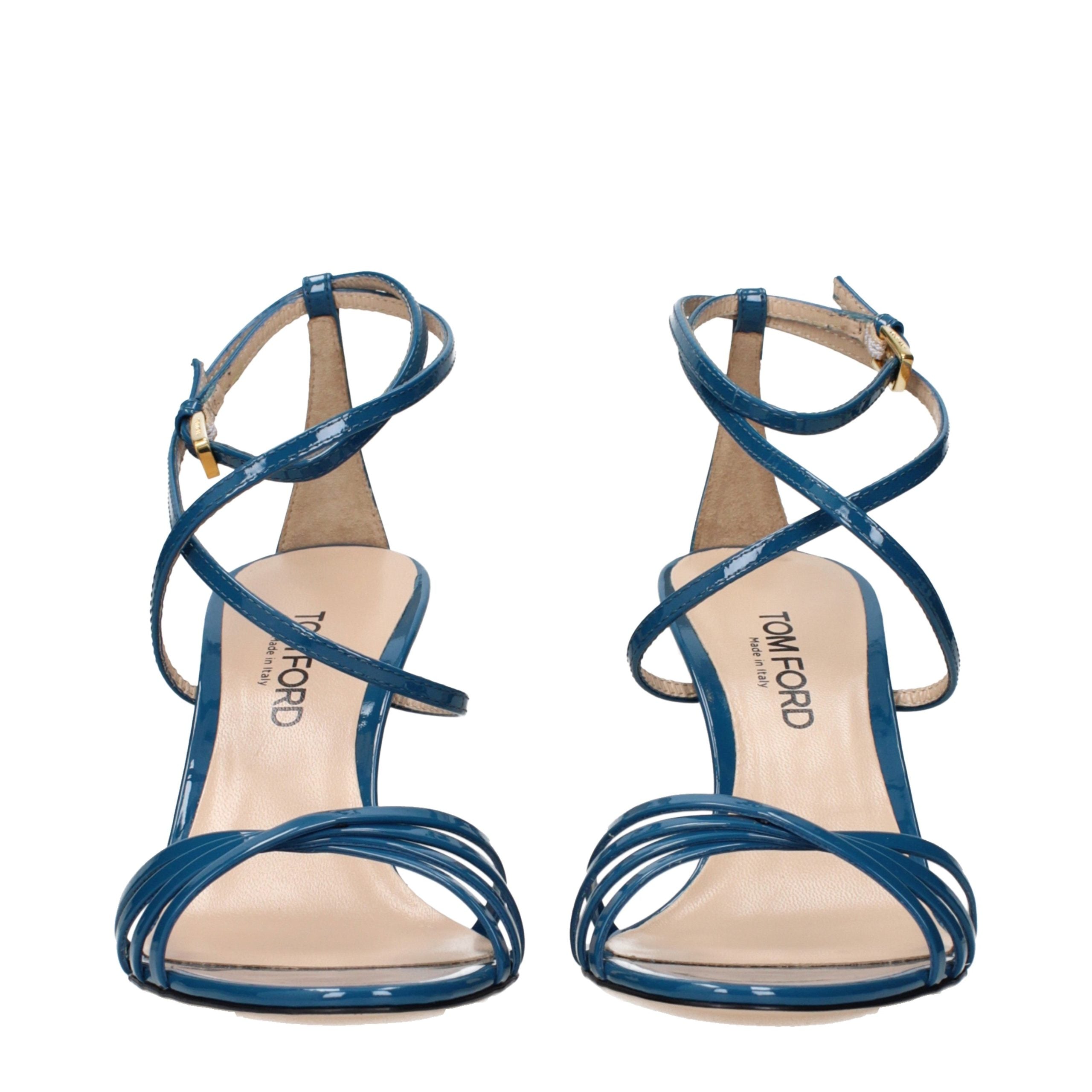 Tom Ford Blaue Sandalen mit Stiletto-Absatz aus Leder-3