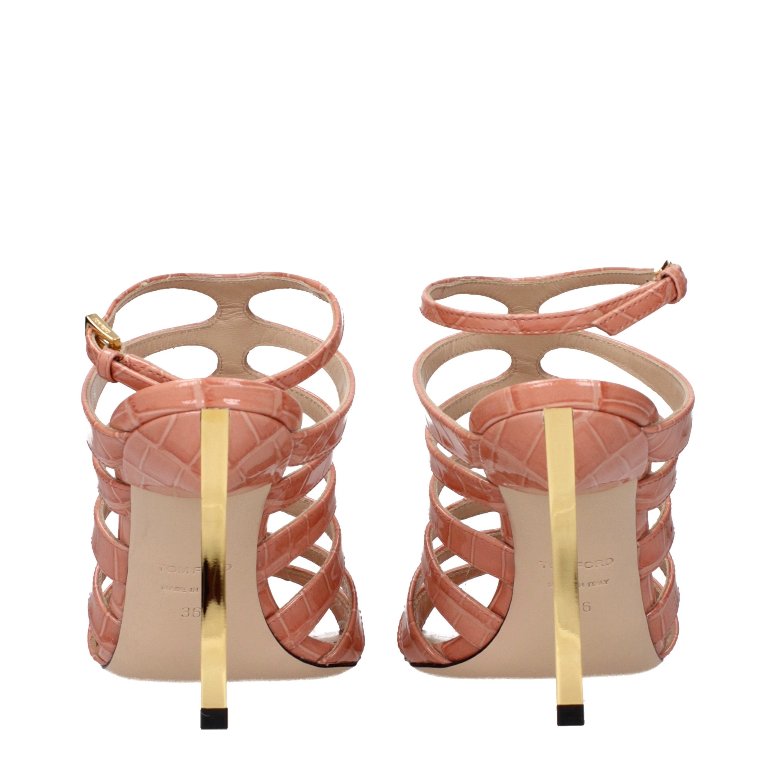 Tom Ford Pinkfarbene Sandalen mit Stilettoabsatz aus Leder-5