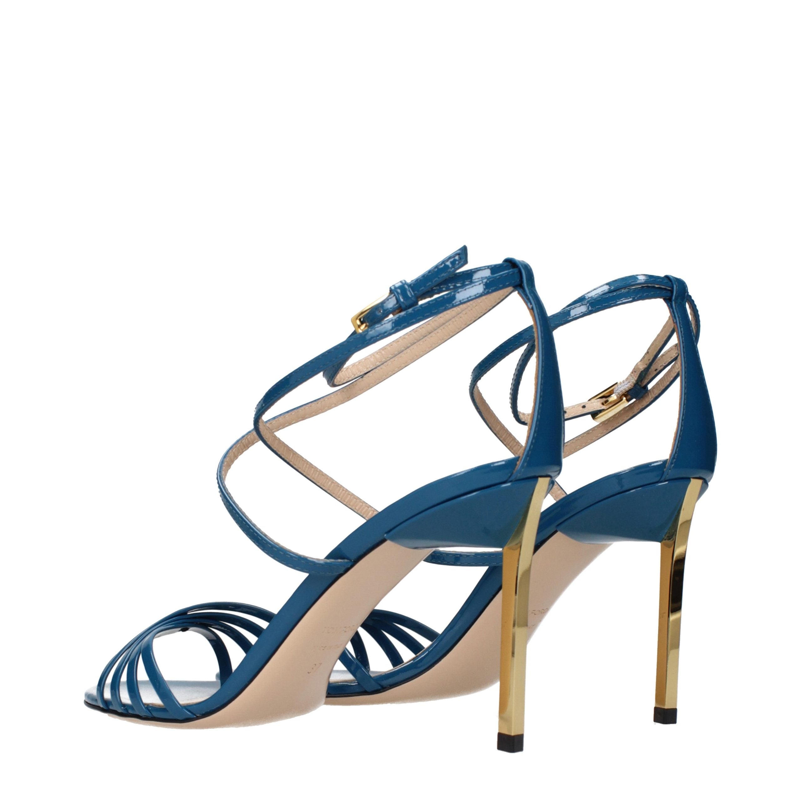 Tom Ford Blaue Sandalen mit Stiletto-Absatz aus Leder-4